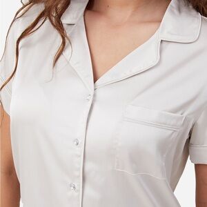 Staycay Satin Sleep Set,Women,oyster/diamante button,Cotton On.